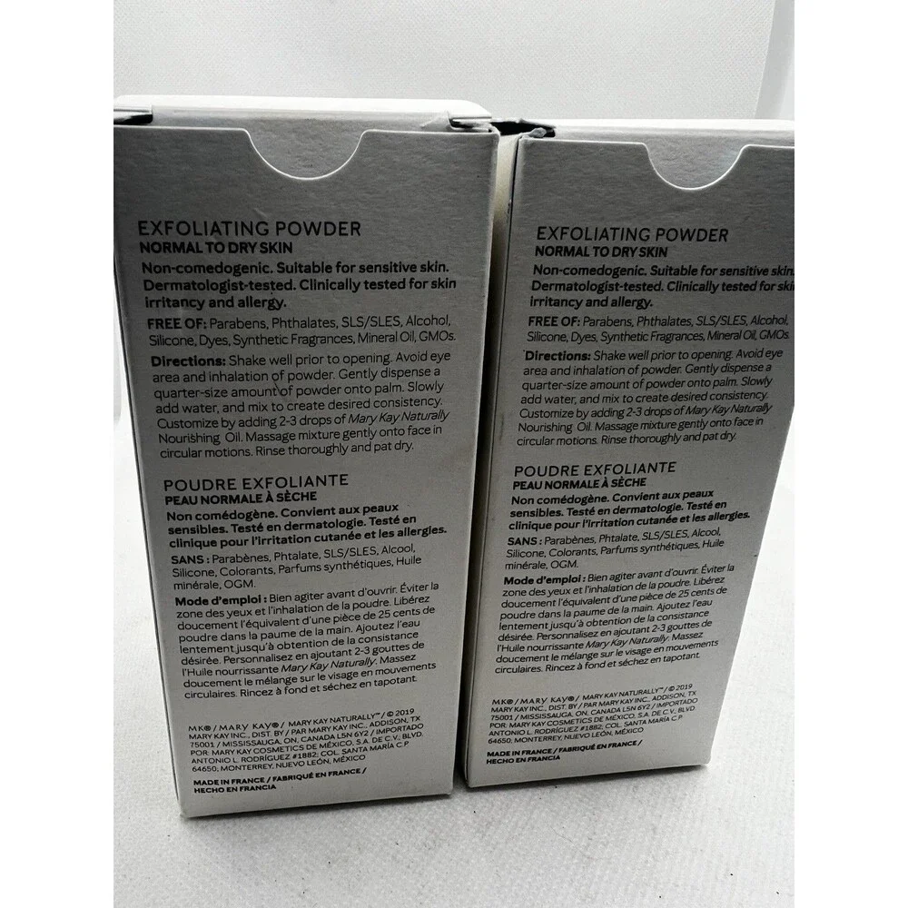MARY KAY NATURALLY EXFOLIATING POWDER 2.64 OZ BOXED (LOT OF 2) NEW IN BOX